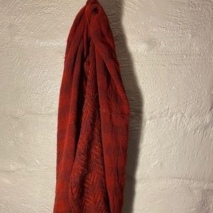 Red cozy infinity scarf